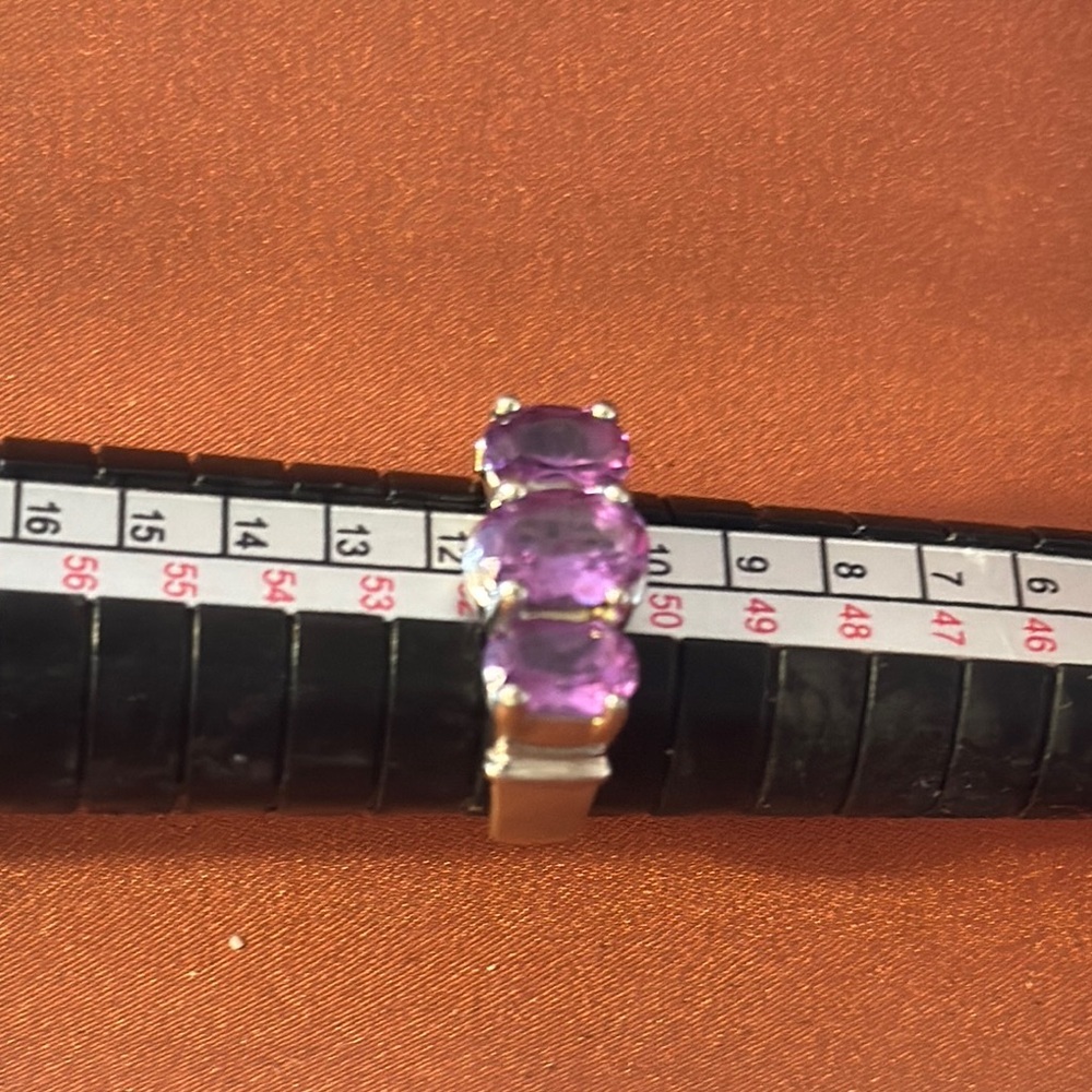 Ring Purple Gemstone Stackable Ring - image 8